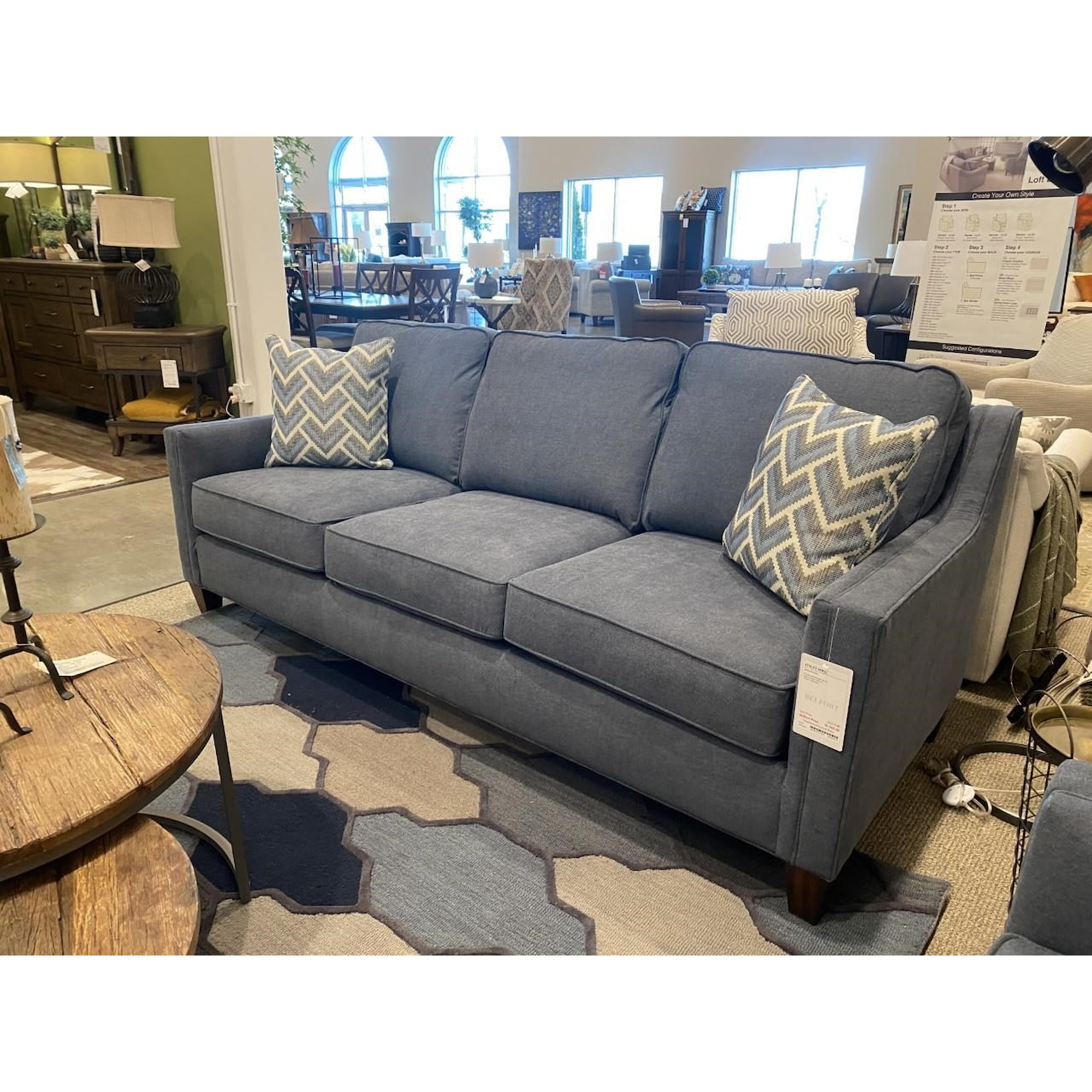 Flexsteel Finley 990382678 Contemporary Sofa with Track Arms Belfort